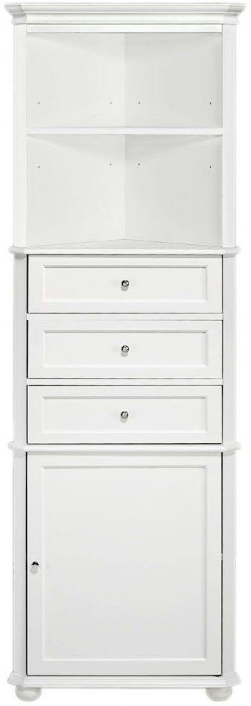 White Corner Linen Cabinet W661