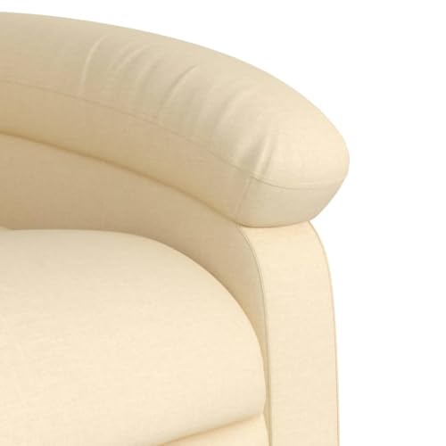 Cream Fabric Recliner Chair with Manual Adjustment Z6912