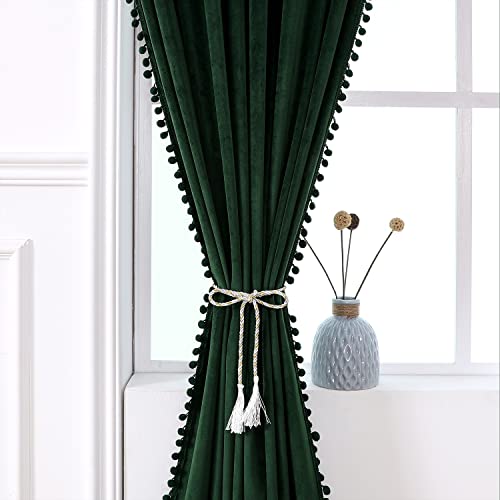 Black Velvet Blackout Curtains 52x96 inch 2 Panels G2823