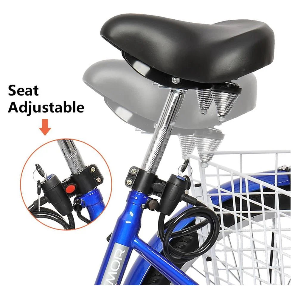 24" 3 Wheel 7 Speed Adult Tricycle P7599