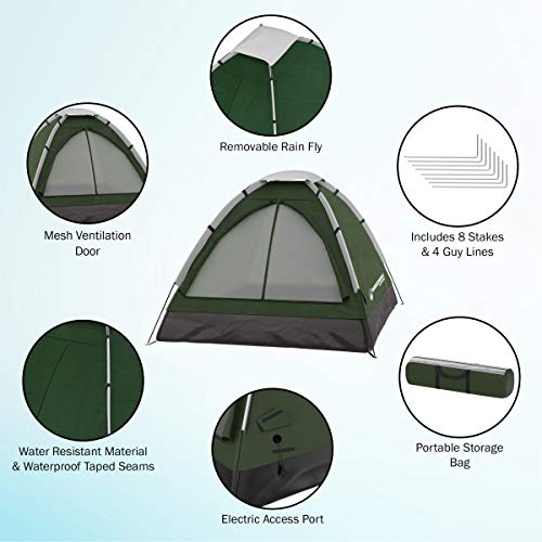 2 Person Camping Tent with Rain Fly and Carrying Bag Y9751
