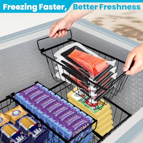 6 Pack Black Freezer Organizer Bins B4814