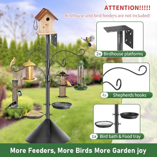 92 Inch Heavy Duty Bird Feeder Pole with Baffle A1180