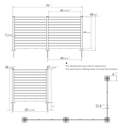 50"W x 47"H Outdoor Privacy Screens Fence Kit (2 White Panels) V56779