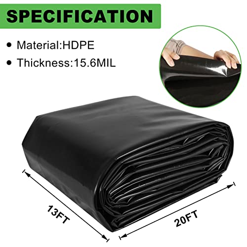 13 x 20 Feet Heavy Duty HDPE Pond Liner K291