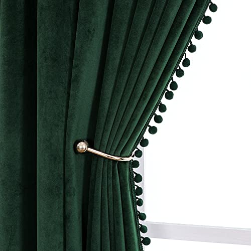 Black Velvet Blackout Curtains 52x96 inch 2 Panels G2823