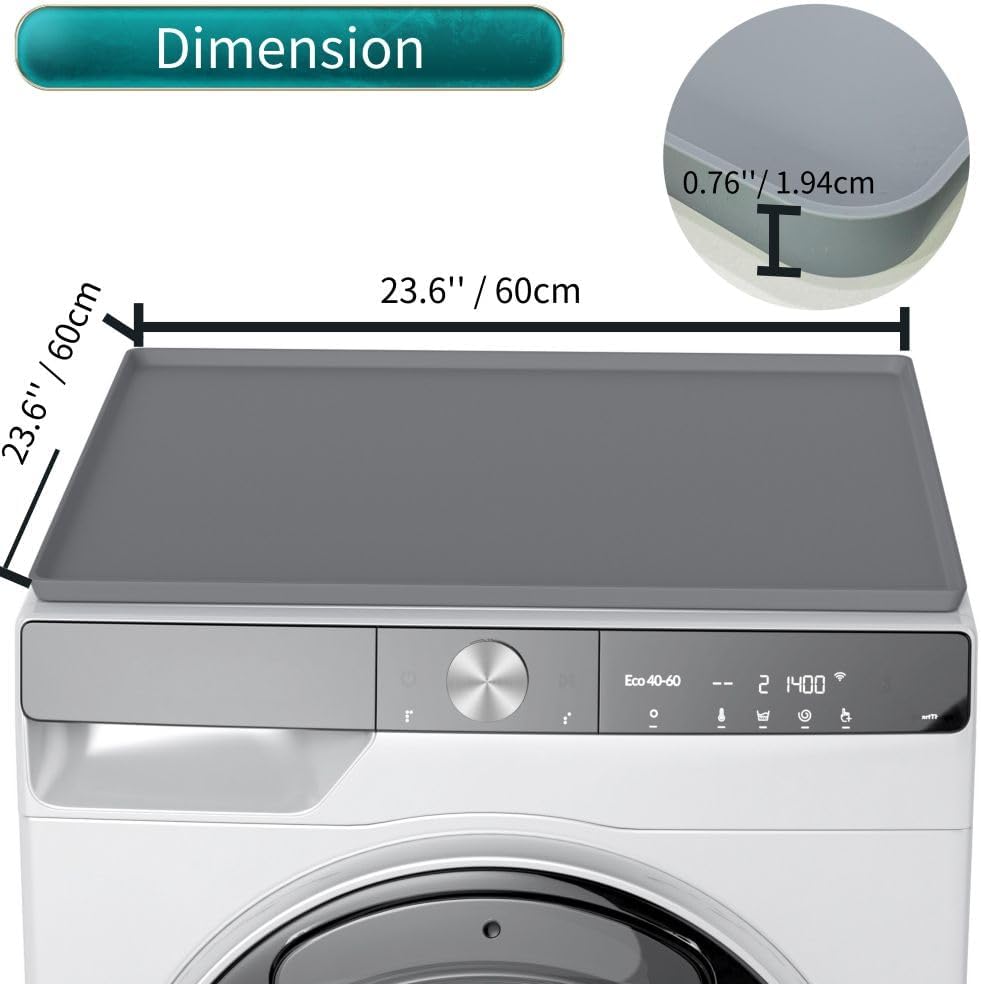 Gray 23.6''x 23.6'' Silicone Washer and Dryer Covers L64121
