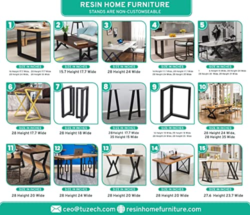 Large Epoxy Resin Dining Table B430