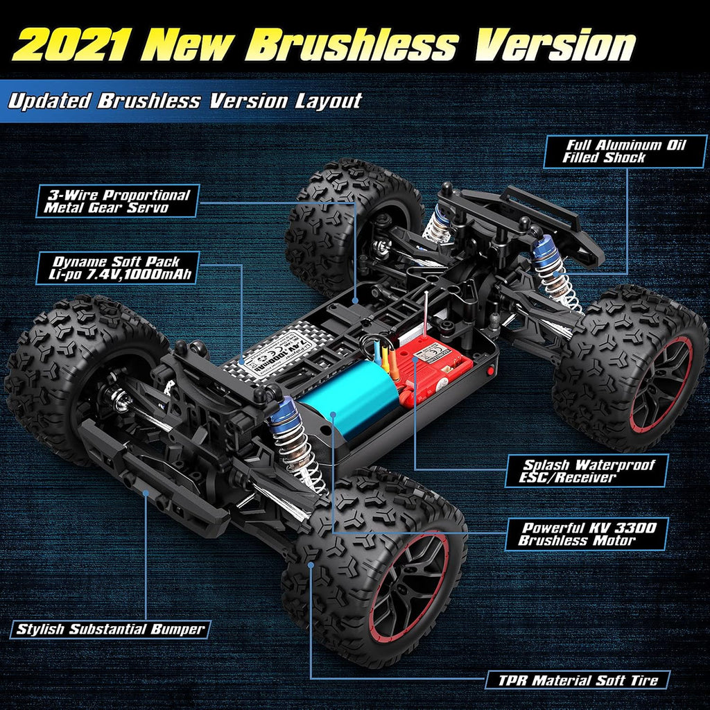 1/18 Scale 4WD Brushless RC Truck with Extra Shell and Battery K374