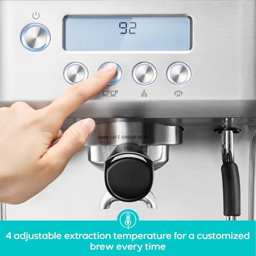Espresso Machine with LCD Display and Milk Frother P69121