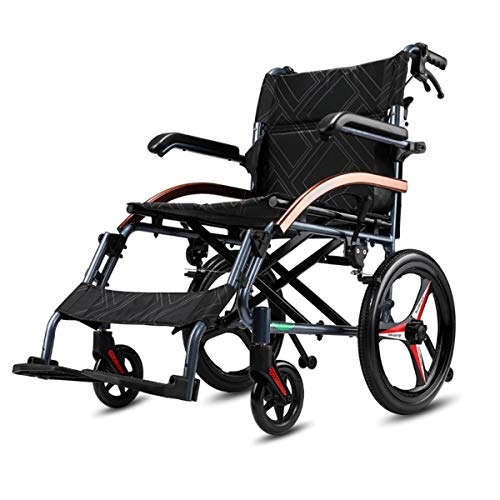 18" Seat 26lbs Magnesium Alloy Self-Propelled Transport Wheelchair X928944