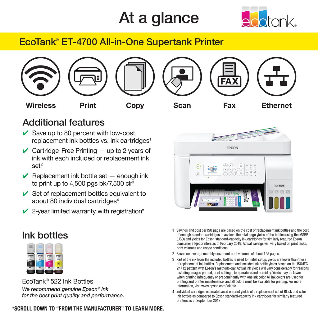 Wireless All-in-One Color Supertank Printer O702362