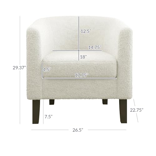 Linen Round Accent Barrel Chair with Flared Legs M258312