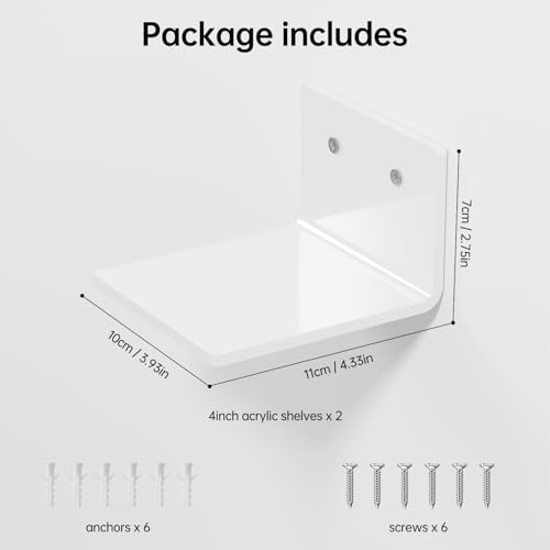 White Acrylic Wall Shelf Set of 2 O60265