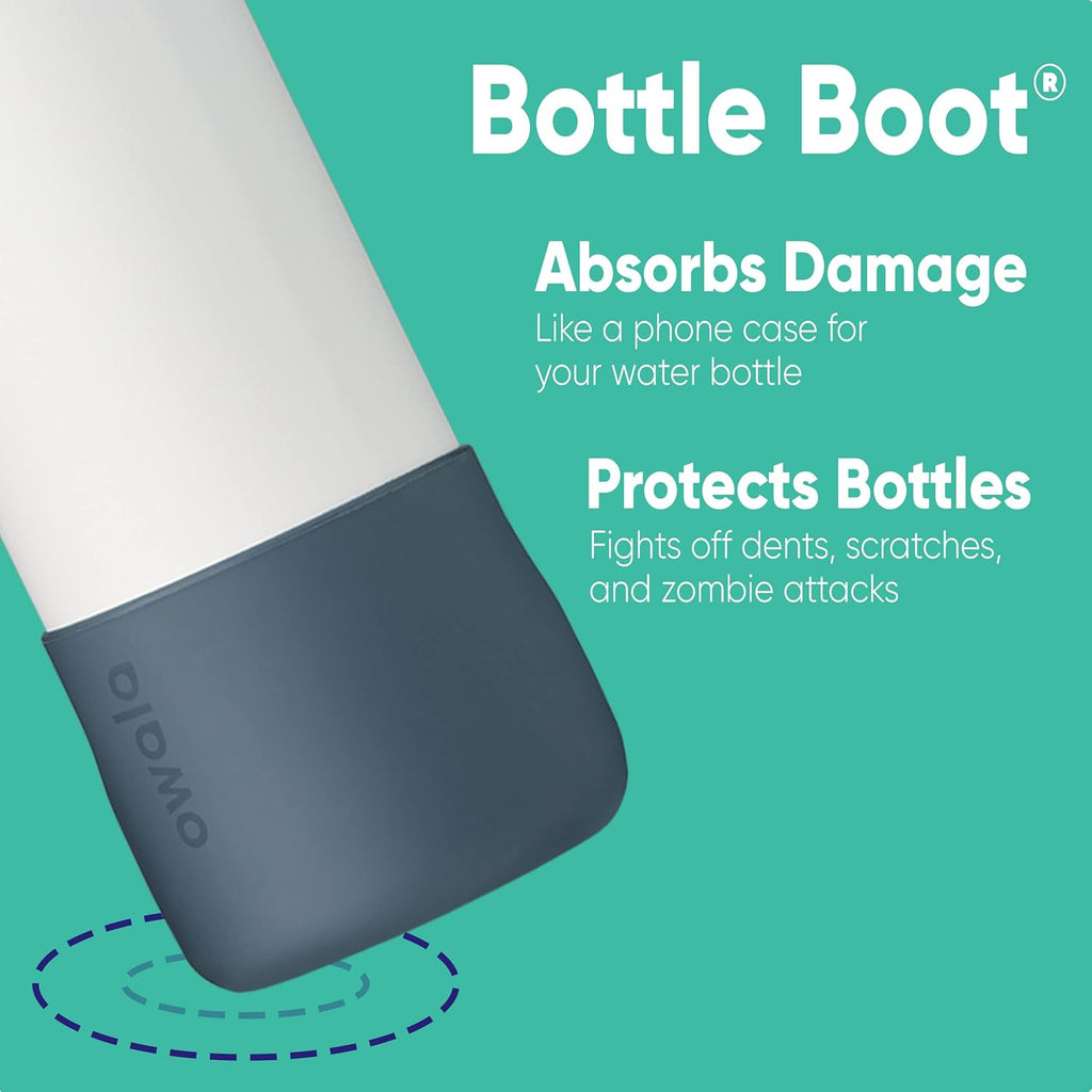 Insulated Stainless Steel Water Bottle with Straw and Silicone Boot, Grey S360