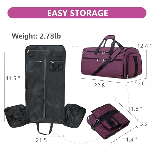 Carry on Garment Bag with Shoe Compartment and Detachable Shoulder Strap Z939361