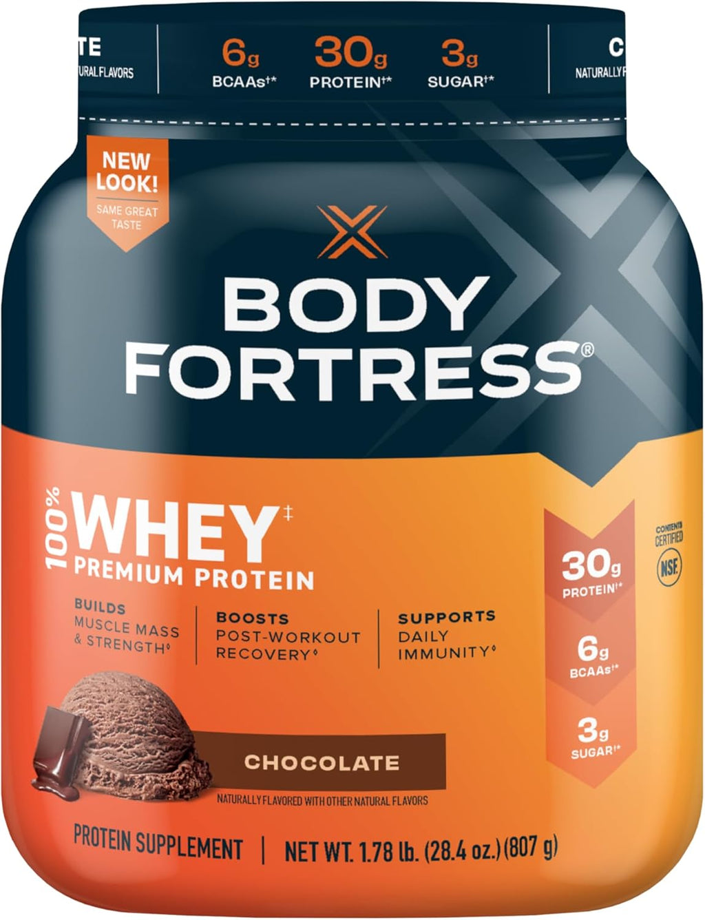 Chocolate Whey Protein Powder 1.78lbs and Chocolate Peanut Caramel Protein Bars 12 Count 1.76oz N808212