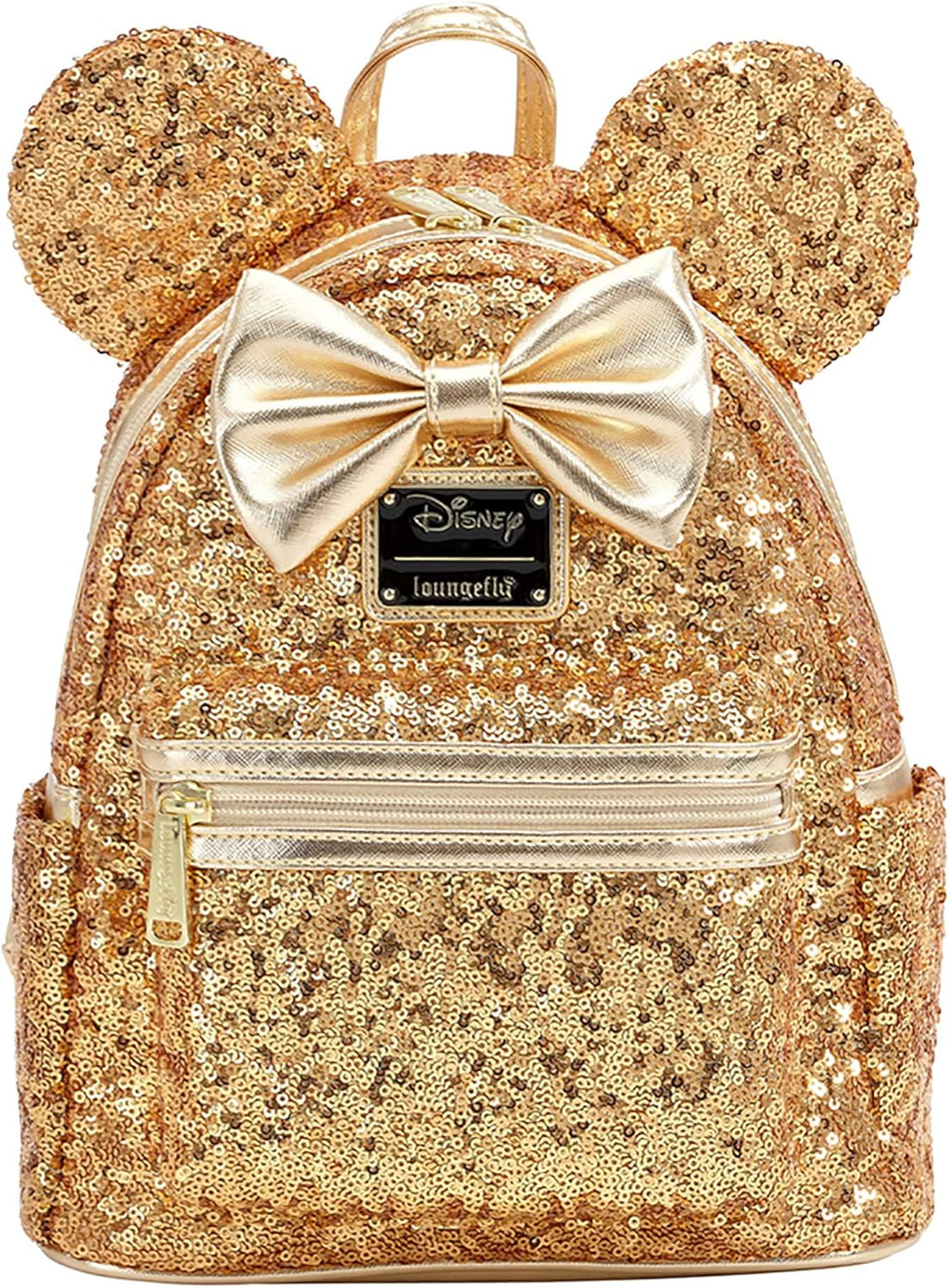 Disney Yellow Gold Sequin Minnie Mini Backpack A11073