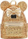 Disney Yellow Gold Sequin Minnie Mini Backpack A11073