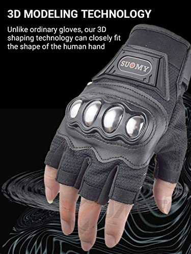 Men Half Finger Motorcycle Gloves with Hard Knuckle A6572