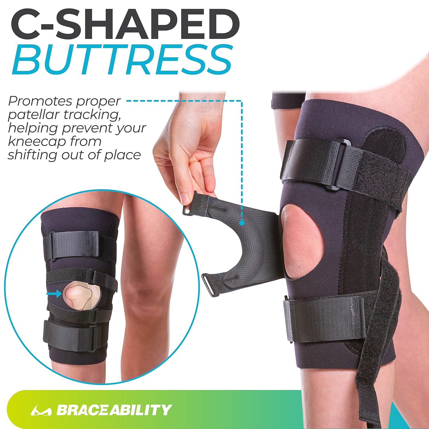 J Patella Knee Brace with Support Straps (Large) G16667