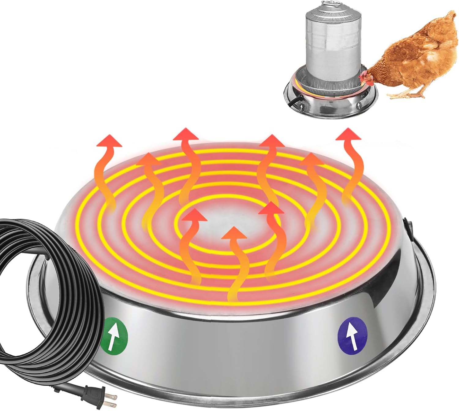 Heated Base for Poultry Waterer with 7.9ft Cable I544296