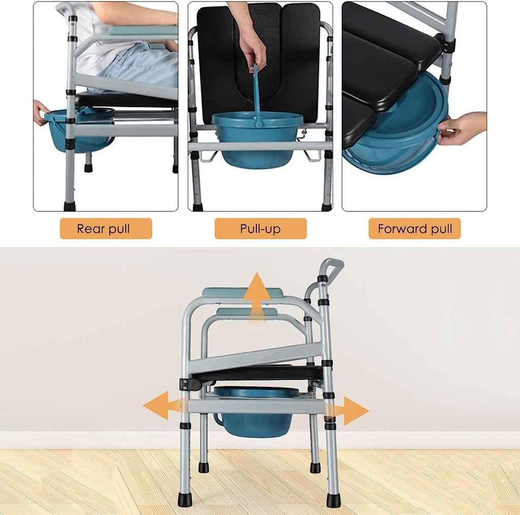 Removable Folding Commode Chair with Arms U873047