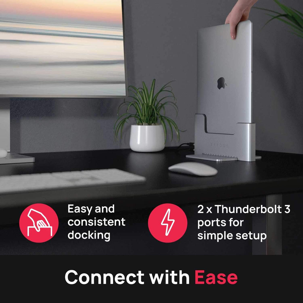 Vertical Docking Station with 2 Thunderbolt 3 Ports Space Gray S546