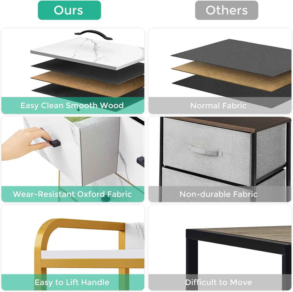 White 7 Drawer Chest of Drawers with Steel Frame and Wood Top B231402