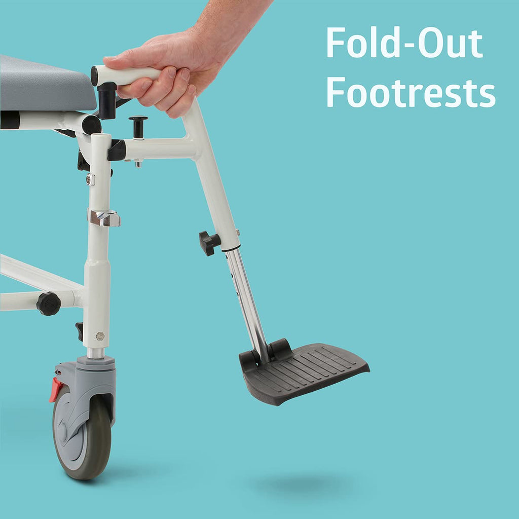 Aluminum Shower Commode Transport Chair, 275 lbs. Capacity F984