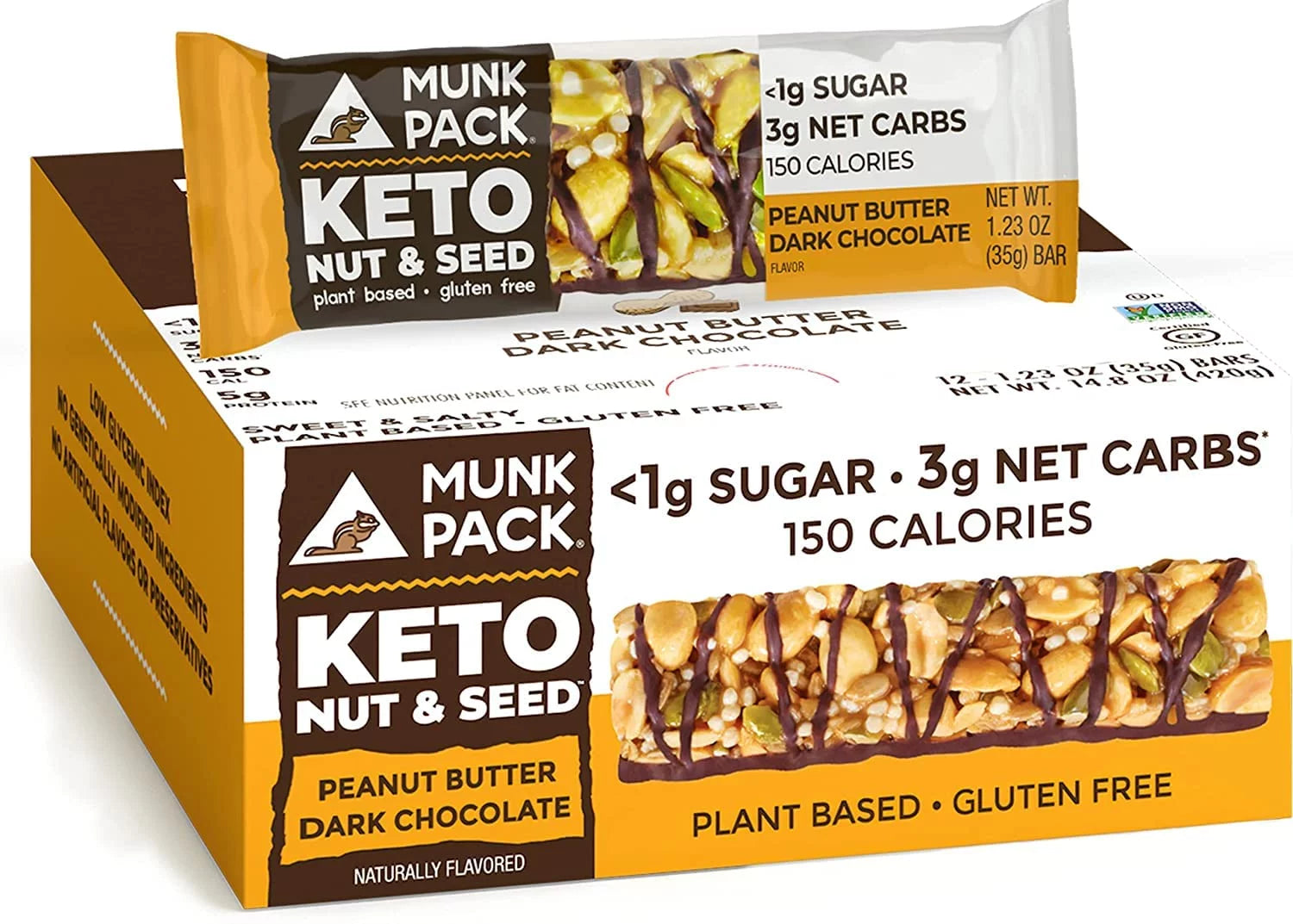 Nut & Seed Bar Peanut Butter Dark Chocolate 12 Bars Y173