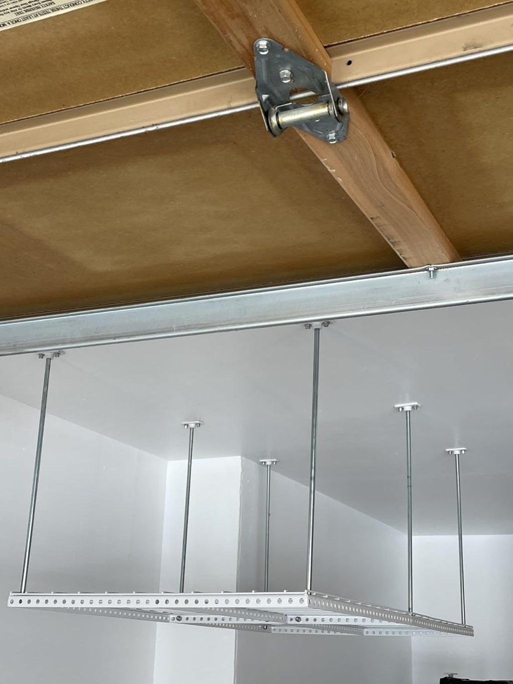 Adjustable Height Overhead Garage Door Ceiling Triple L Shaped Platform (31 in. W x 93 in D) O8539