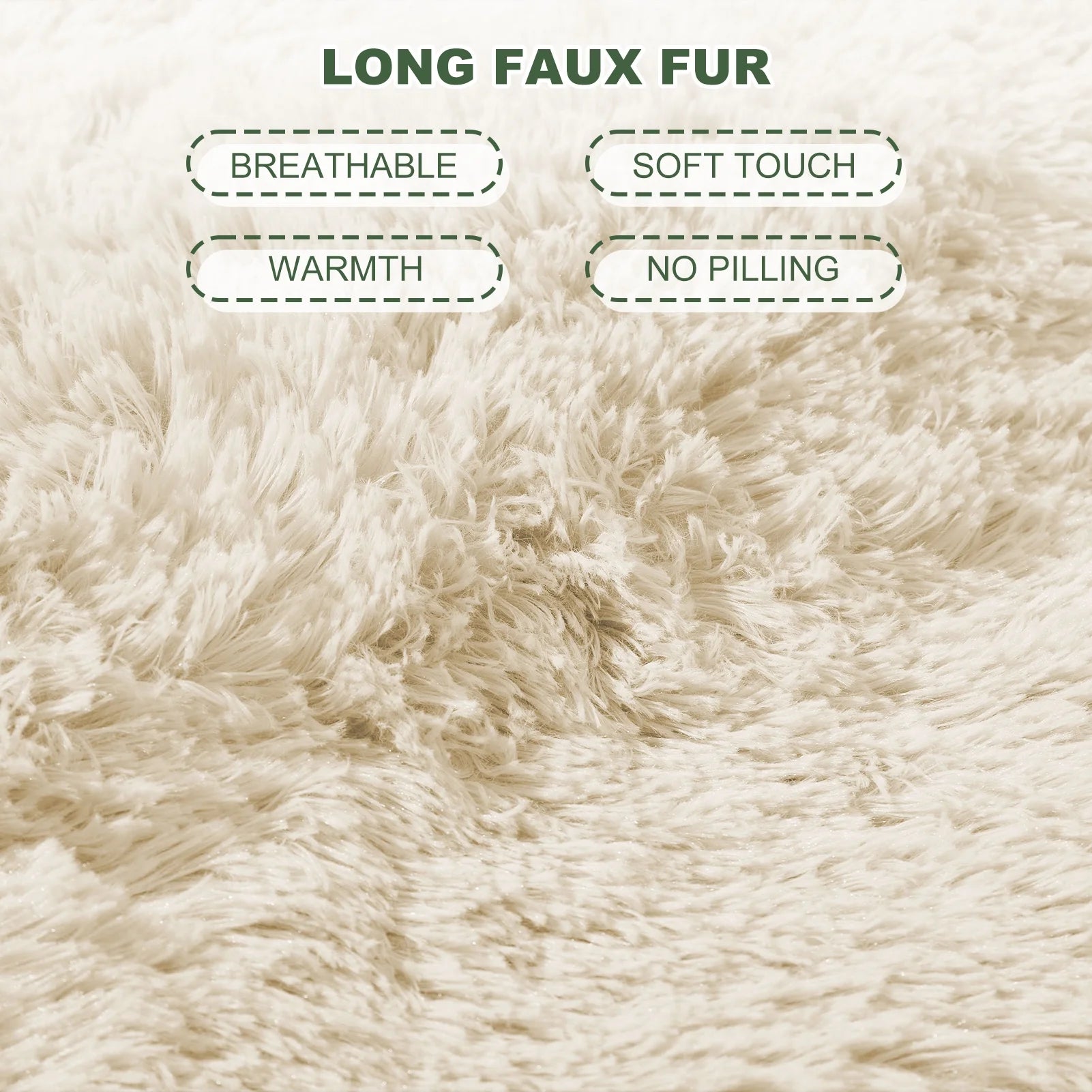 White 48X48 Inch Papasan Chair Cushion with Faux Fur Cover R53315