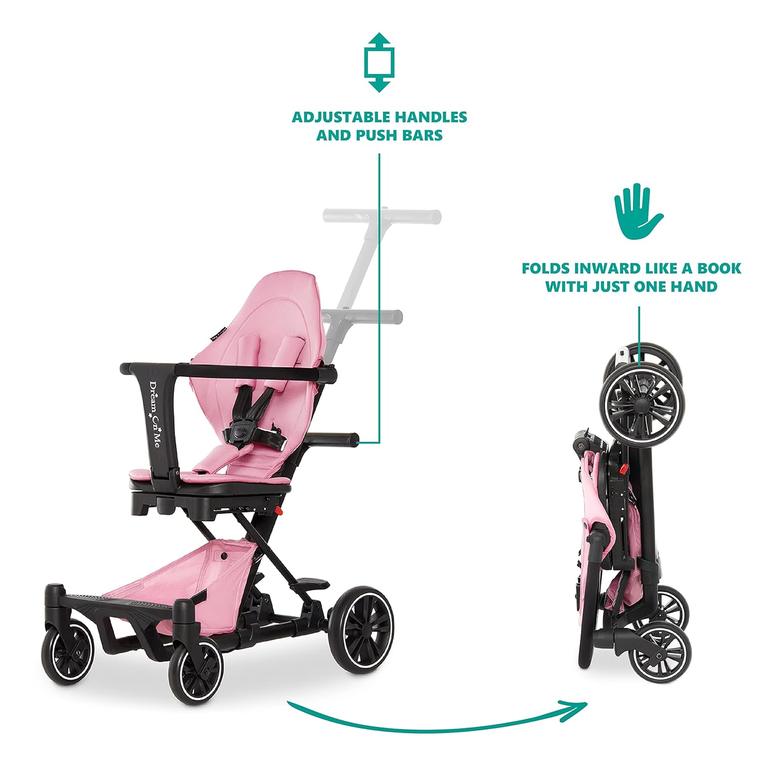 Pink Lightweight Baby Stroller with Compact Fold O71737