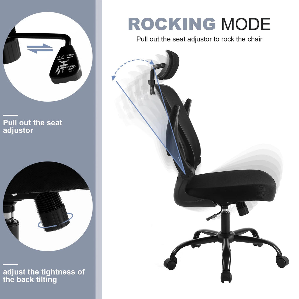 Black Mesh Ergonomic Office Chair with Lumbar Support W802
