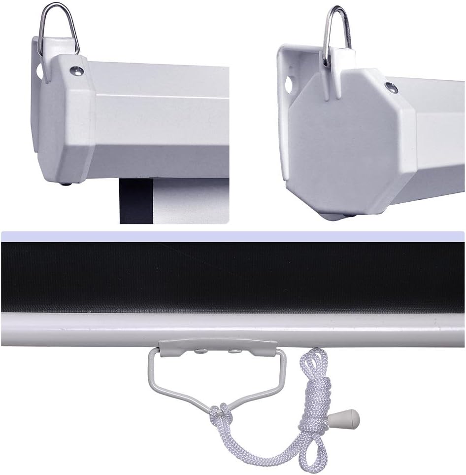 100" 16:9 Manual Pull Down Projector Screen 87"x 49" HD 1.3 Gain U8674