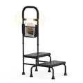 2 Step Stool with Handle Non-Skid Platform LED Light Q186