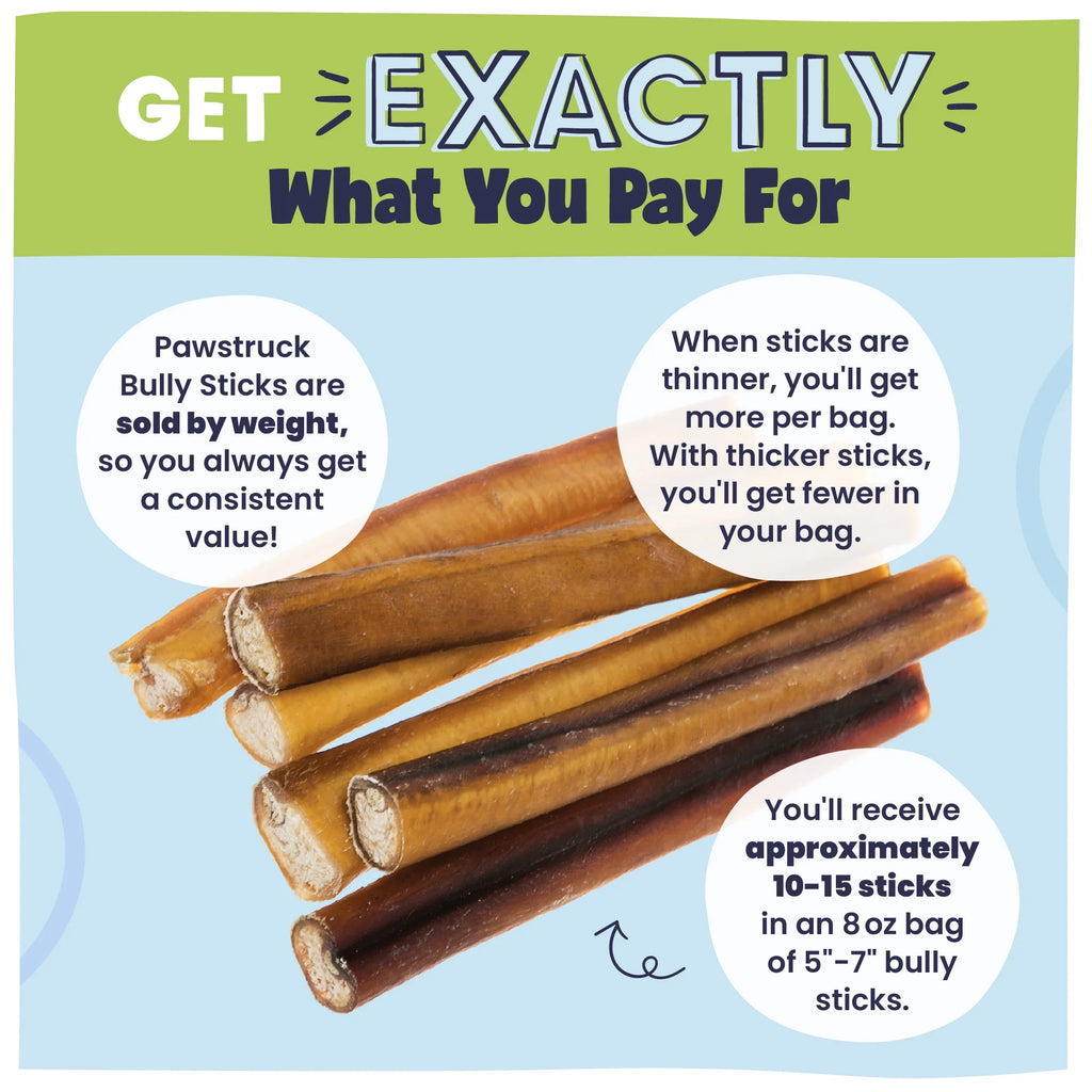 Natural 5-8" Beef Bully Sticks, 8 oz. Bag E78278