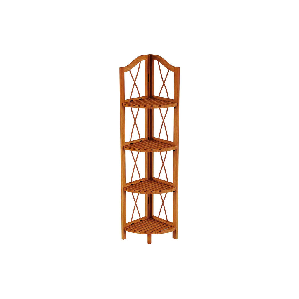 4-Tier Folding Corner Bookcase V6548