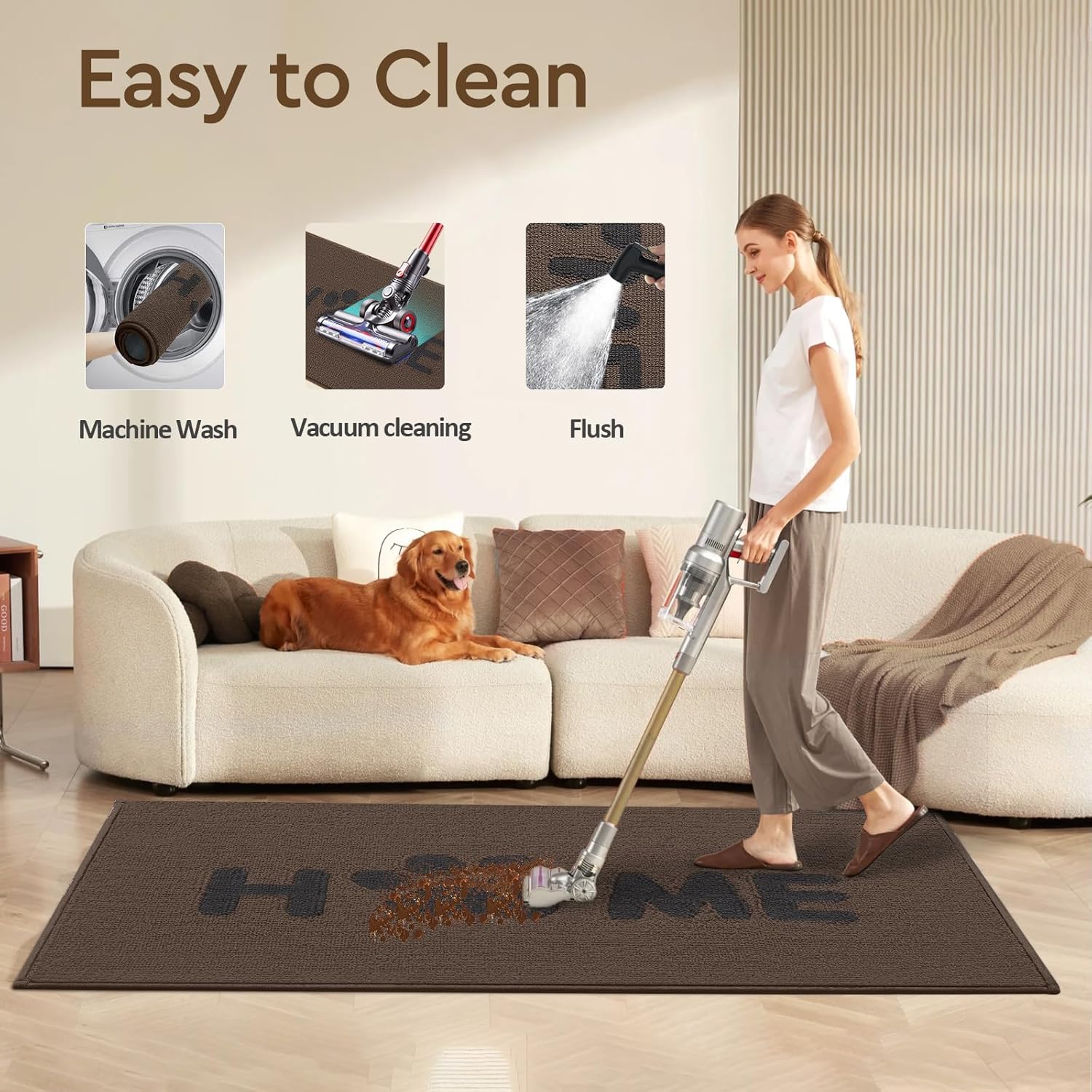 Brown 20"x32" Non Slip Absorbent Door Mat F393