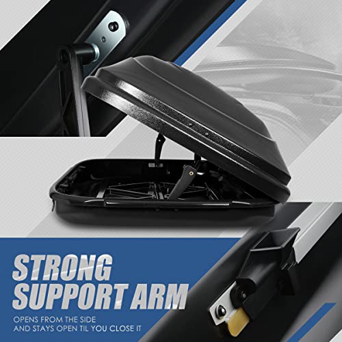Hard Shell Roof Top Cargo Carrier, 53 x 34 x 15 Inches, 110 Pounds, 11 Cubic Feet, Glossy Black U9744