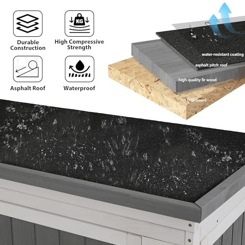 65 inch Fir Wood Garden Potting Bench Table with Storage Shelf, Drawer and Cabinet Y58208