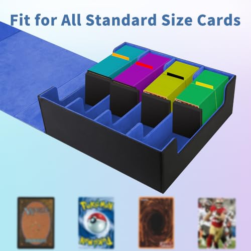 Trading Card Storage Box 4Rows, 3200+ Cards, with 24 Dividers & 4 Foam Stoppers W518