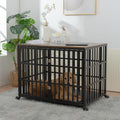 42" Heavy Duty Dog Crate with 4 Lockable Wheels and 2 Locks M784