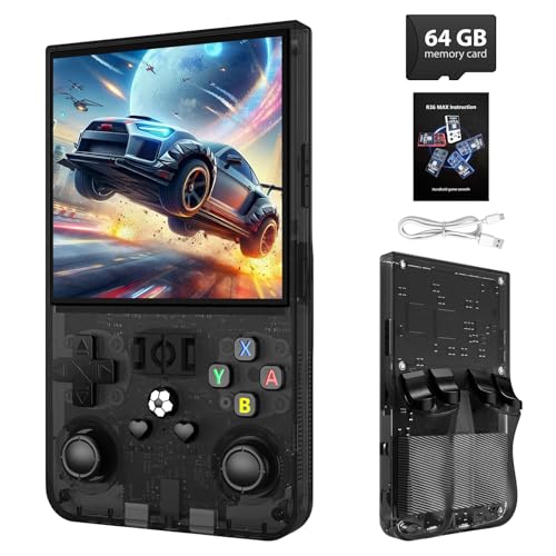 Retro Handheld Game Console with 4.0-in HD IPS Screen (Transparent Black) Q2253
