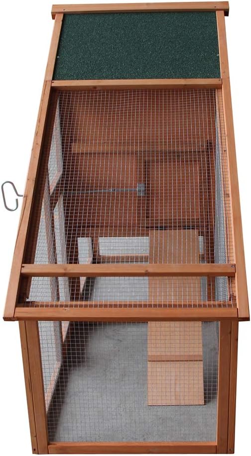 Waterproof Multi-Level Chicken Coop with Ramps, Nesting Box, Wire Fence (75‘’) G152