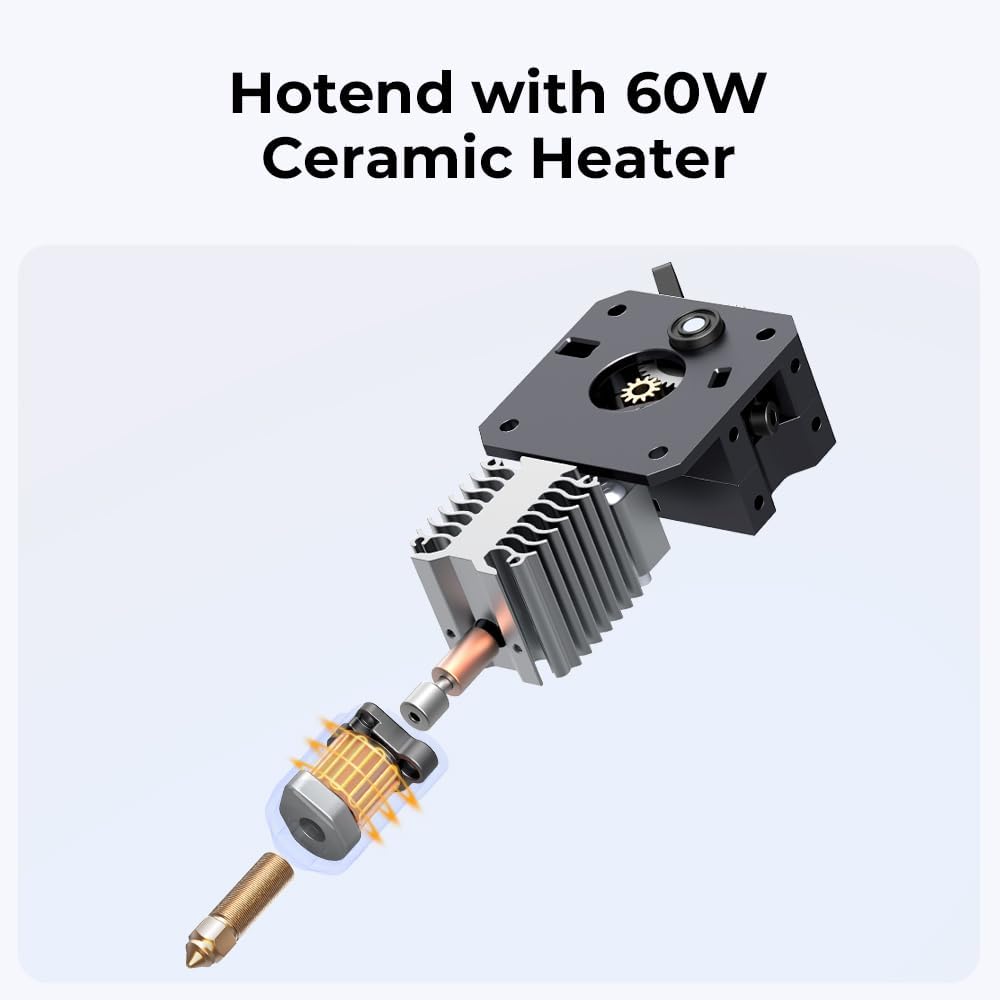 3D Printer with 500mm/s Max Printing Speed, 60W Ceramic Heater Hotend, X-axis Linear Rail Y383