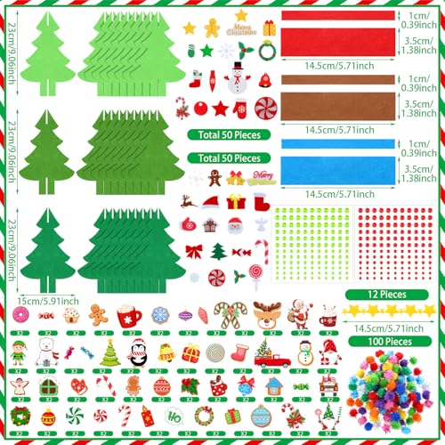 408 Pcs Christmas Tree Felt DIY Craft Kits F408880