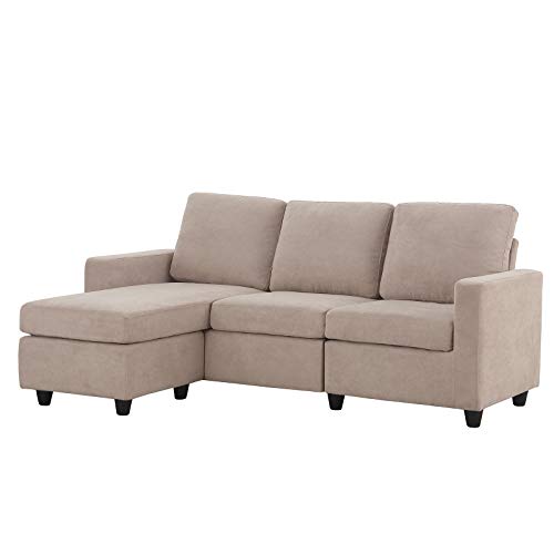 Black L Shaped Convertible Sectional Sofa with Reversible Chaise G3151