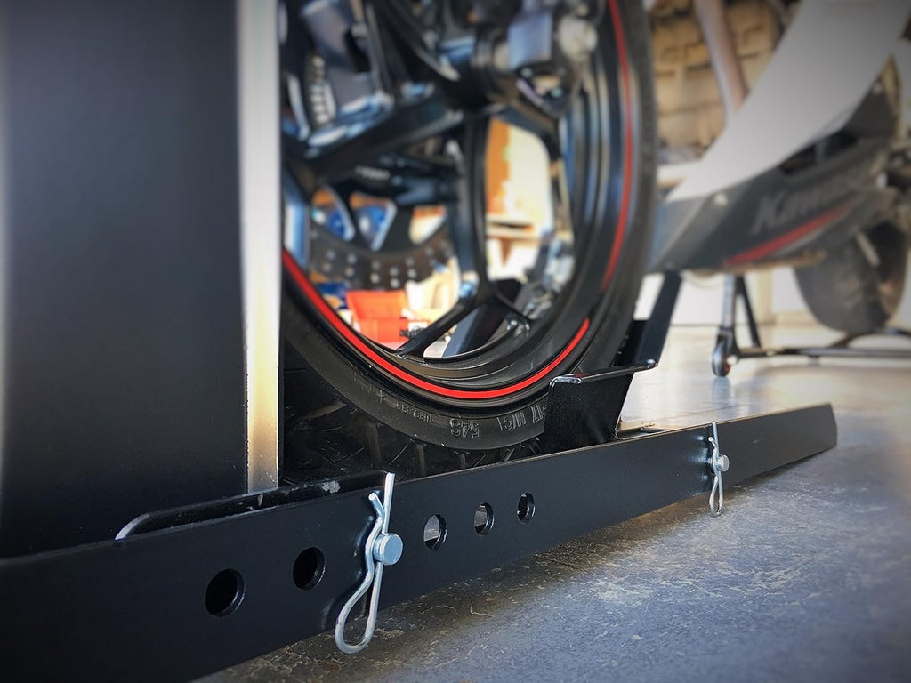 Adjustable Motorcycle Wheel Chock Stand Heavy Duty 1800lb Weight Capacity A480